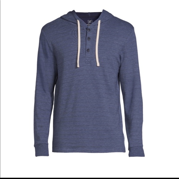 Medium - George Men's and Big Men's Henley Hoodie - Picture 4 of 8